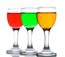 alcoholic cocktails isolated on white