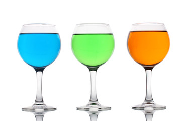 alcoholic cocktails isolated on white