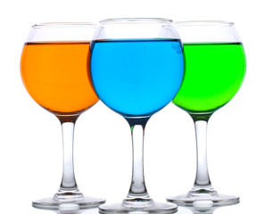 alcoholic cocktails isolated on white