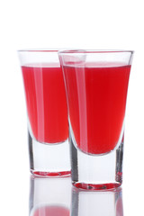 Bloody Mary cocktails isolated on white