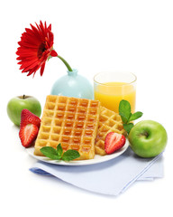 light breakfast isolated on white