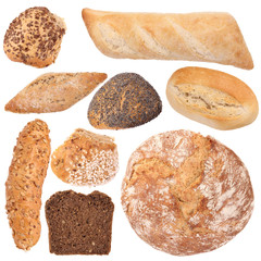 assortment of baked bread collection