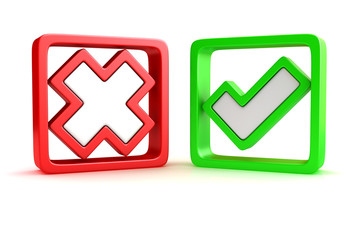 Approved and rejected marks