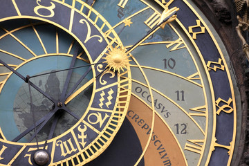 Fototapeta na wymiar Historical astronomical Clock in Prague on Old Town Hall