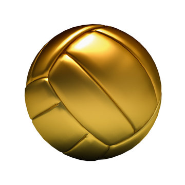 Rendering of a golden volleyball