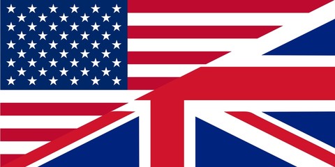 Naklejka na ściany i meble Brytyjskim i amerykańskim angielskim