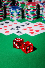 Casino concept with chips and cards