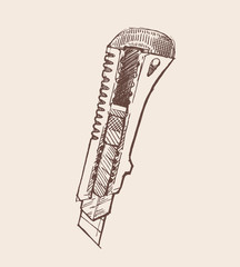 Vintage illustration of office knife