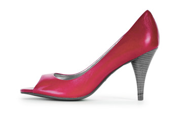 Red female shoes in fashion concept