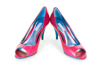 Red female shoes in fashion concept