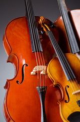 Fototapeta premium Music Cello in the dark room