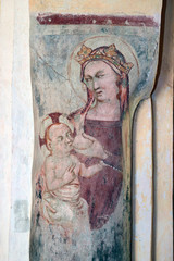 Virgin Mary breast-feed Jesus - obrazy, fototapety, plakaty