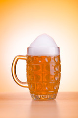 Beer glass on the table