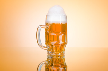 Beer glass on the table