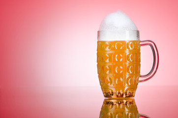Beer glass on the table
