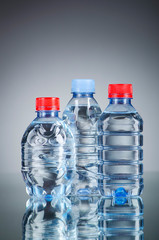 Water bottles as healthy drink concept