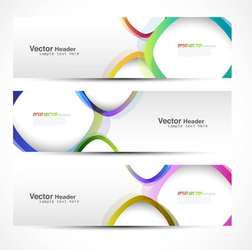 new set of three banners abstract headers