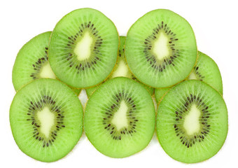 Fototapeta premium Beautiful slice kiwi isolated on white background