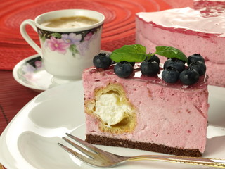 Raspberry and blueberry dessert