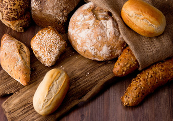 assortment of baked bread