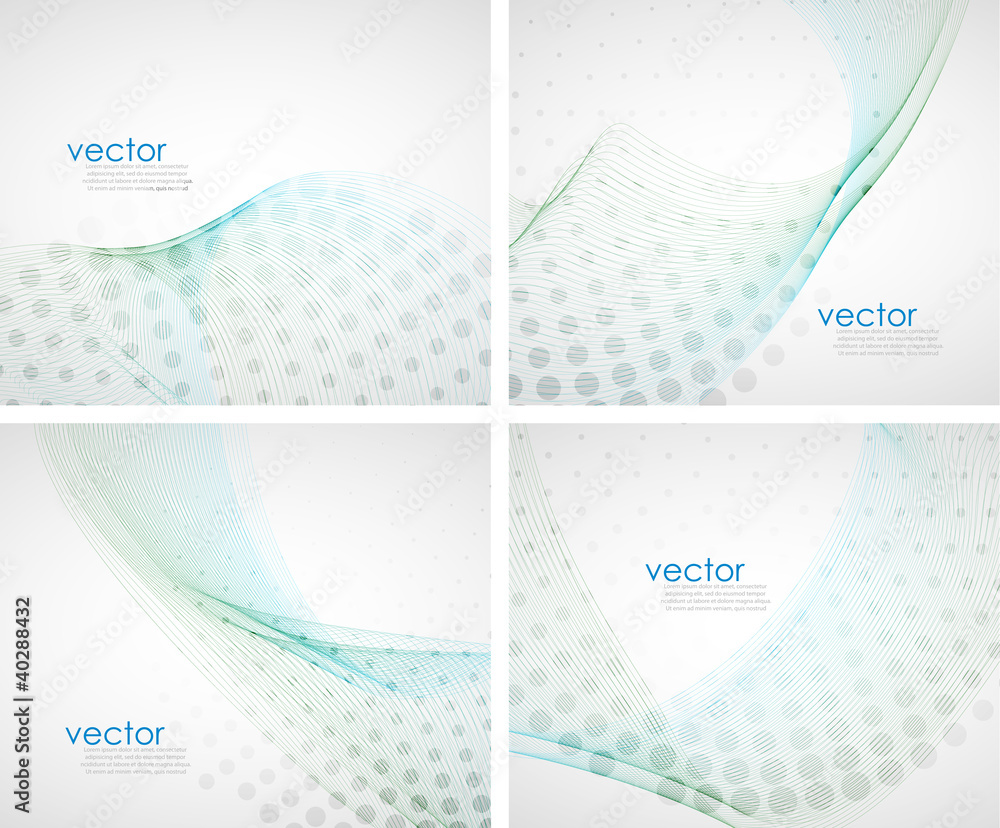 Aufkleber abstract waves background set