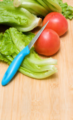 Prepared vegetables with Lettuce and Tomato