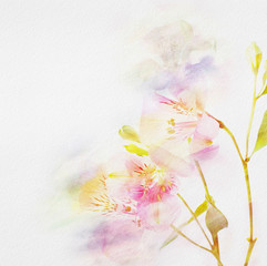 floral background with watercolor flowers.