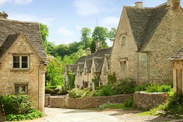 Bibury. Traditional Cotswold cottages in England, UK.