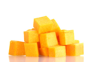 sliced pumpkin isolated on white