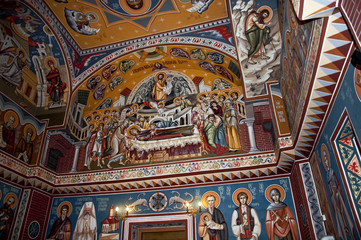 Fototapeta na wymiar Walls and ceiling of an old church