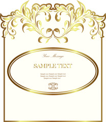 White gold-framed label