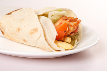 tortilla with meat and vegetables