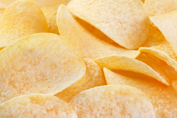 Potato chips closeup
