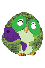 Happy Green owl