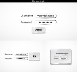 Metal buttons login page