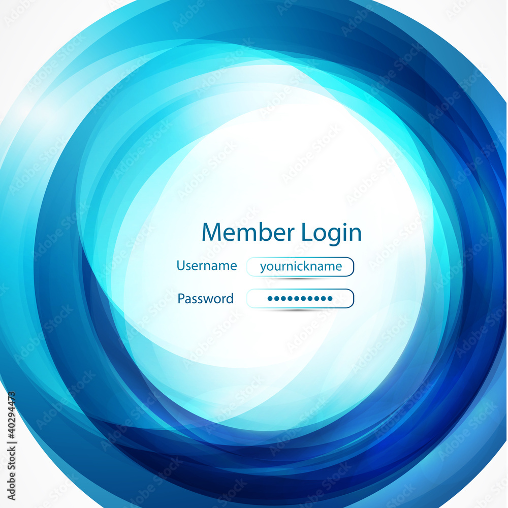 Wall mural blue swirl login page