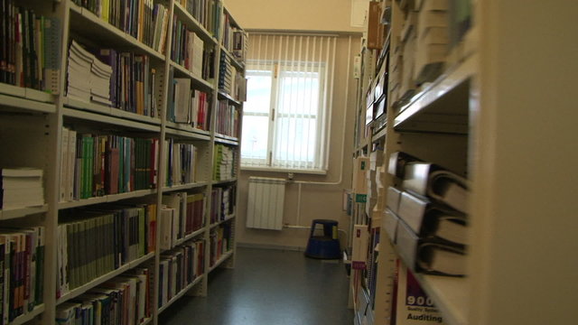A shelf with books