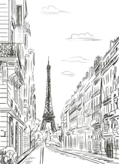 Poster Parijs straat - illustratie © ZoomTeam