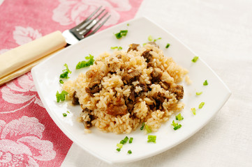 A delicious pilaf with meat