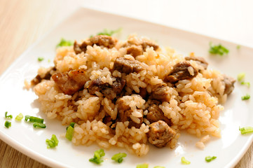 A delicious pilaf with meat