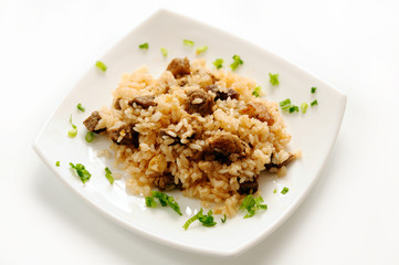 A delicious pilaf with meat