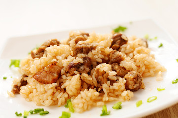 A delicious pilaf with meat