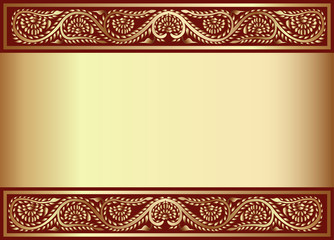 gold(en) background with band of the vegetable pattern