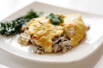 Delicious mushroom  with cheese
