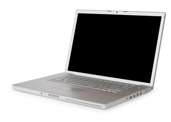 Laptop isolated on white background, clipping path for screen