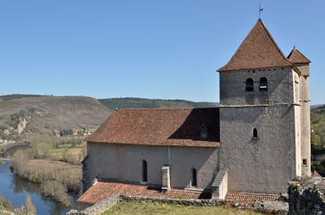 Fototapeta na wymiar Eglise de Saint-Cirq-Lapopie