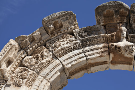 Bust of Hadrian's Arch, Ephesus, Izmir, Turkey
