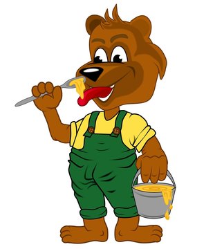 Honigb&auml;r beim Schlemmen