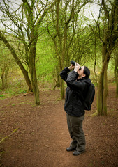 woman birdwatching