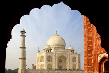 Foto auf Acrylglas The Taj Mahal  white Marble mausoleum.  Agra, India. © Marina Ignatova
